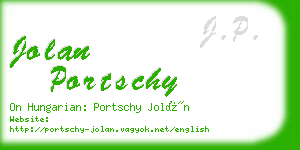 jolan portschy business card